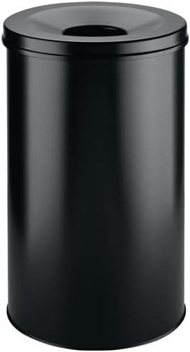 Durable Papierkorb Safe rund, selbstlöschender Deckel, 60 Liter, schwarz, 330701 schwarz 60 Liter, s