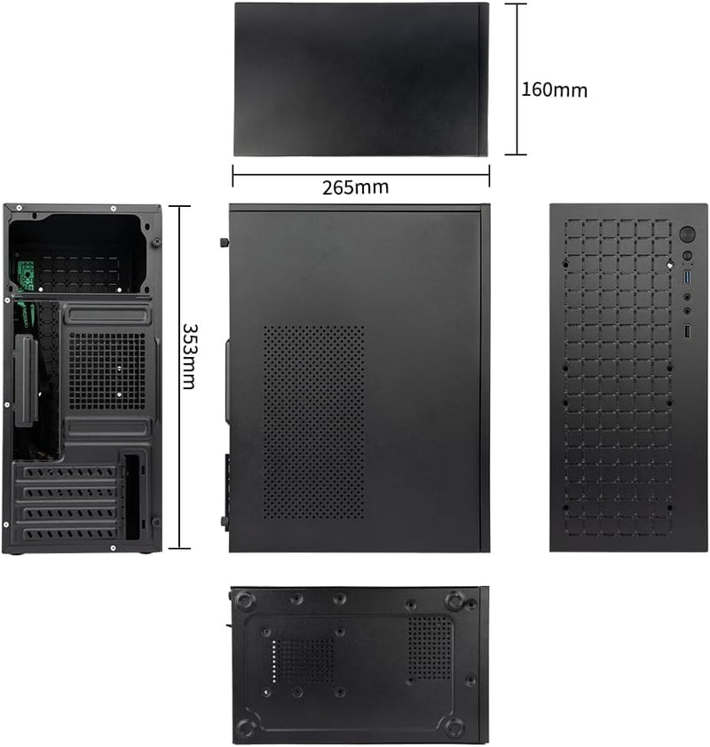 Micro ATX Case PC Gehäuse : MATX Gehäuse Mini PC ITX Desktop Computer Gehäuse Unterstützung Micro AT