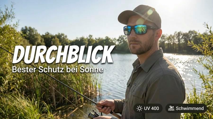 Zite Fishing Polarisationsbrille | Orus | Polbrille Angeln verspiegelt, UV400 & Schwimmfähig | Ultra