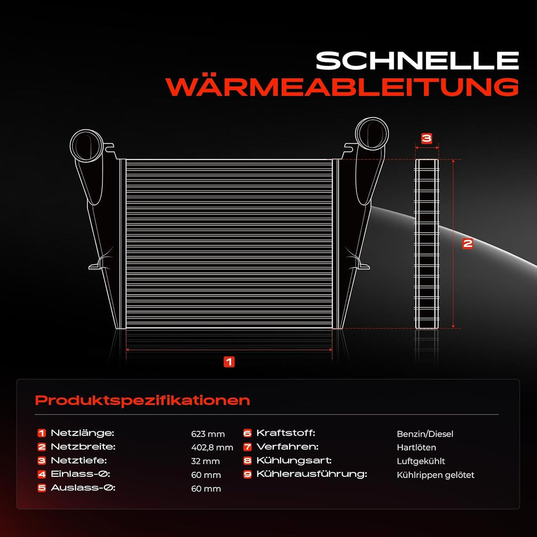 Frankberg Ladeluftkühler Kompatibel mit A3 8P 2006-2013 TT 8J3 8J9 2009-2014 Golf 2009-2014 J.e.t.t.