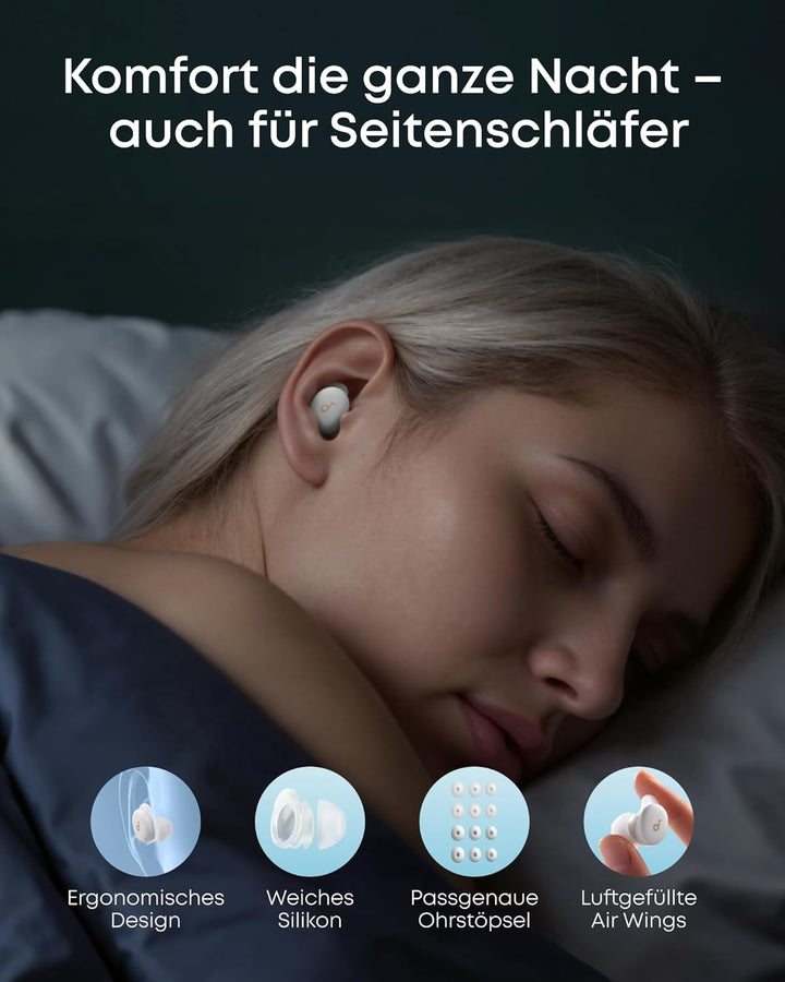 soundcore Sleep A30 von Anker, Schlafkopfhörer, Geräuschmaskierung, Bluetooth-Kopfhörer, adaptives S
