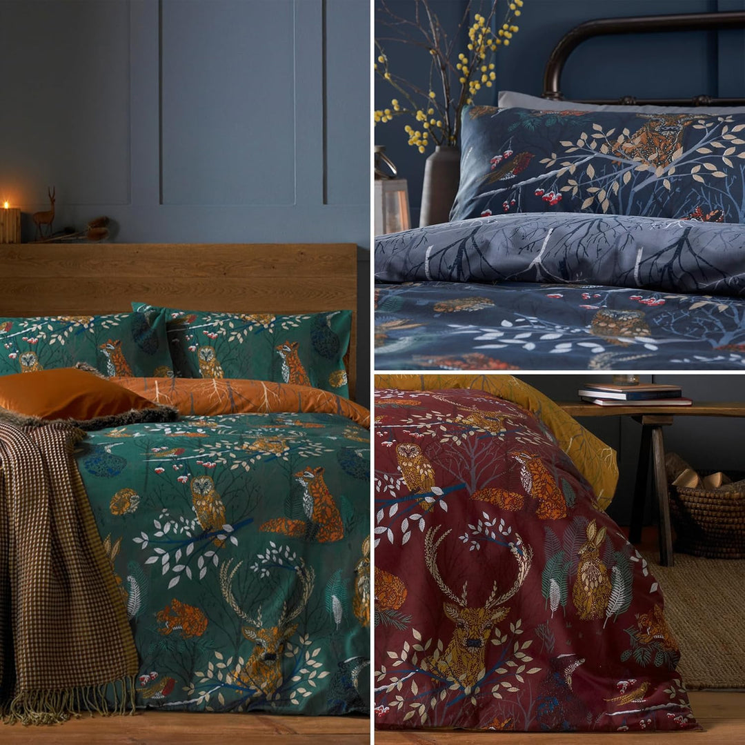 furn. Forest Fauna Bettbezug-Set, rostfarben, Doppelbett Double, W200cm x L200cm (Duvet Cover), W50c