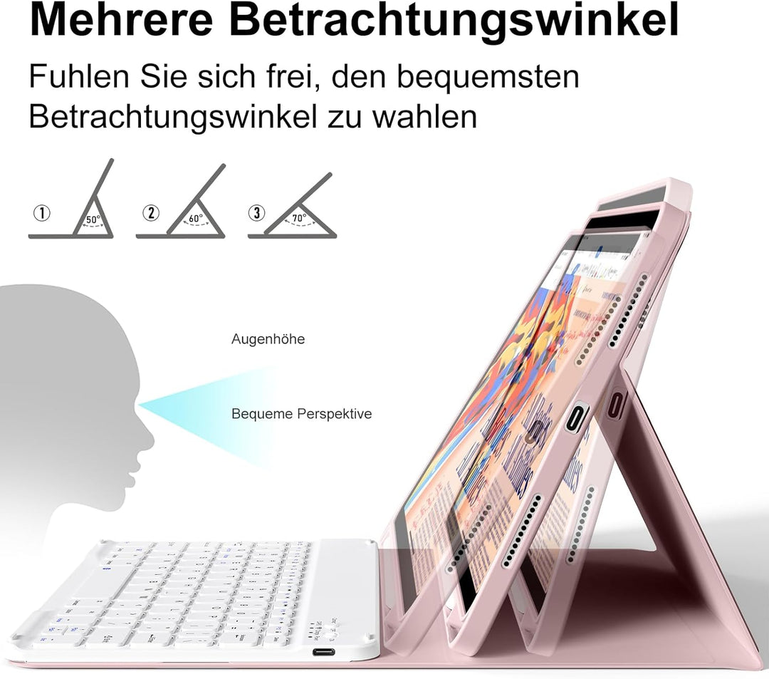 Tastatur Hülle für iPad 10. Generation 10,9" 2022 & iPad 11th Gen A16 2025 mit Stifthalter, TPU Rück