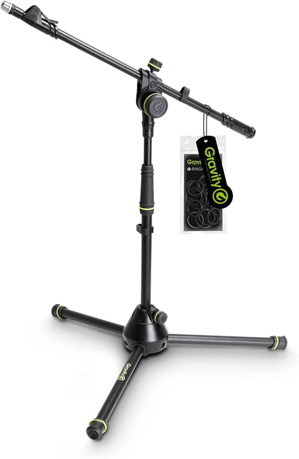Gravity MS 4222 B - Mikrofonständer Kurz mit Dreibein-Klappfuss und 2-Punkt Ausziehgalgen, 880 mm Au