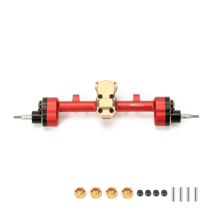 RCAWD Hinterachsengehäuse & Stahlgetriebe für Axial 1-24 SCX24 Crawlers Upgraded Teil (Rot), Rot