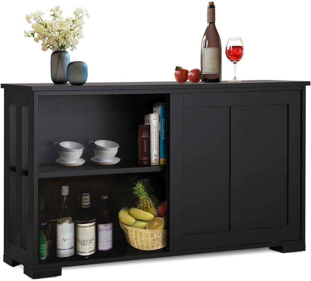Yaheetech Küchenschrank Aufbewahrungsschrank mit Stauraum und Schiebetüren Konsolentisch Sideboard a