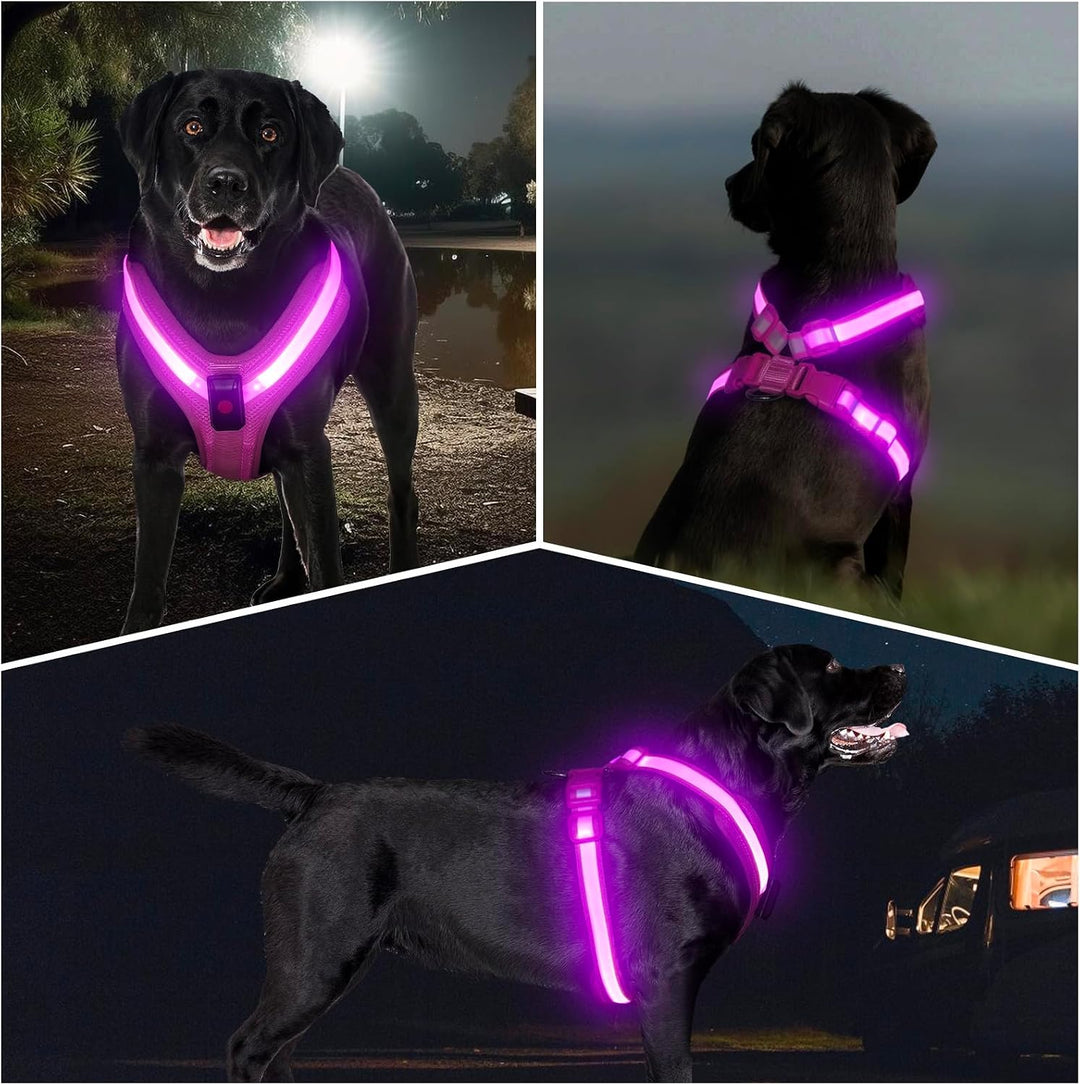 LED Hundegeschirr Wiederaufladbares Beleuchtetes Hundegeschirr Leuchtet Im Dunkeln LED Hundeweste Re
