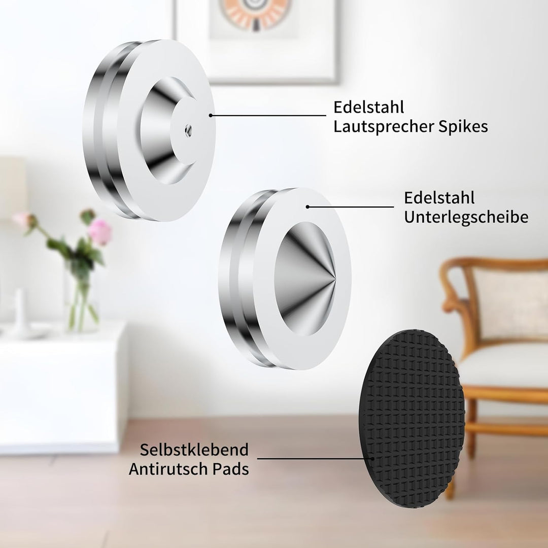 Tertullus 4 Stück Lautsprecher Spikes Lautsprecher Füsse Spikes 27mm×11mm,Anti-Vibrations Lautsprech