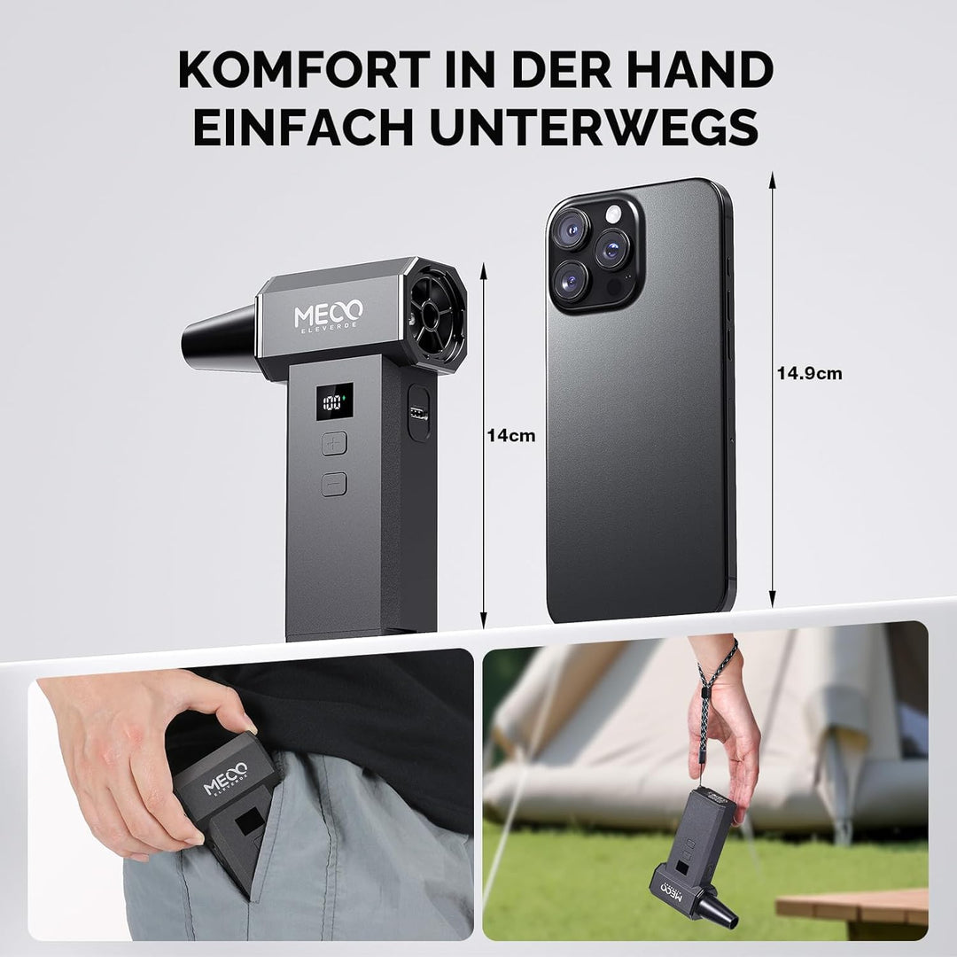 MECO ELEVERDE Elektrische Staubgebläse, 220.000 U/Min, 100-Gang mit LED-Display Akku Air Duster, Dru