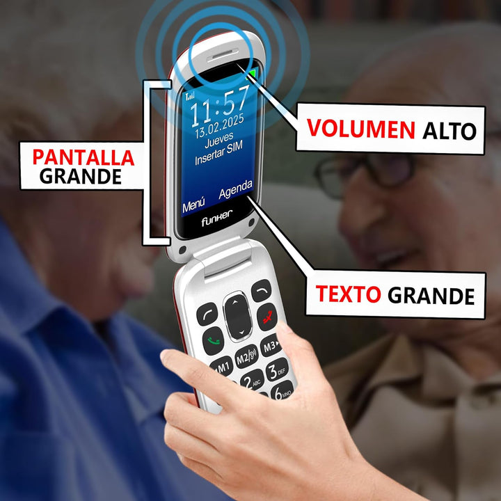 Funker E300 Max Audio 3 4G, einfach zu bedienendes Mobiltelefon, grosse Tasten und grosses Display,