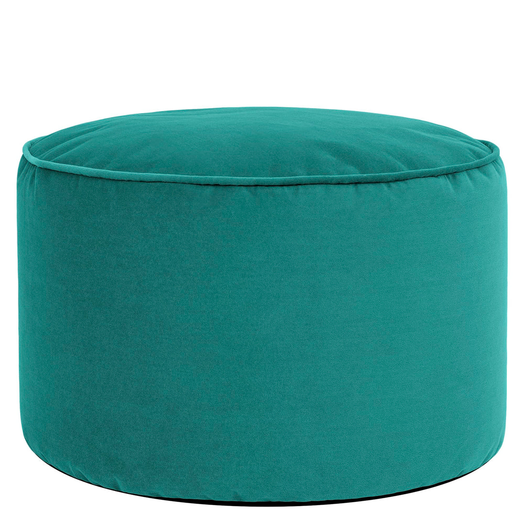 Icon Runder Sitzpuff „Milano“, XL Samt Sitzsack Hocker, Gross Fusshocker für das Wohnzimmer, Sitzkis