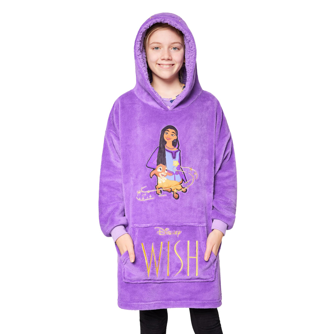 Disney Hoodie Decke Mädchen, Kuscheldecke mit Ärmeln, Fleece Kapuzenpullover, Hoodie Mädchen Geschen