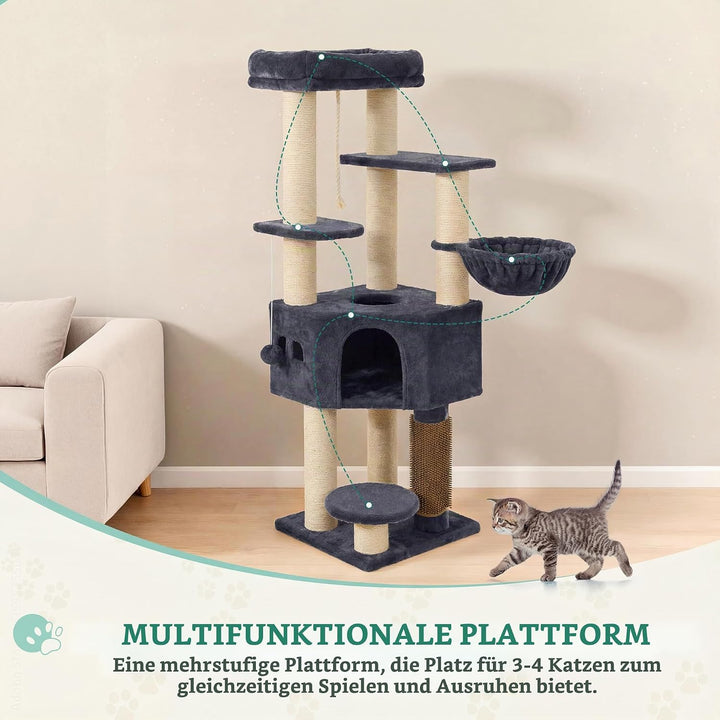 YITAHOME Kratzbaum, Katzenkratzbaum, für Grosse Katze, Katzenbaum, Katzenbürsten, 11 cm Dicke Stämme