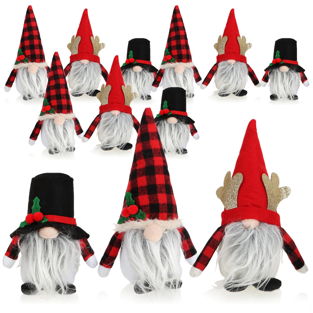 com-four® 12x Premium Weihnachts-Wichtel - Weihnachtsdeko - winterliche Zwergen-Figur - Dekoartikel