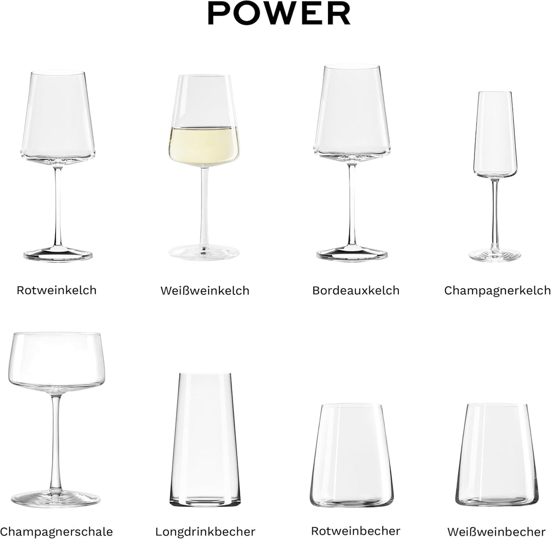 Stölzle Lausitz Weissweinkelche Power 400 ml I Weissweingläser 6er Set I Moderne Weingläser spülmasc