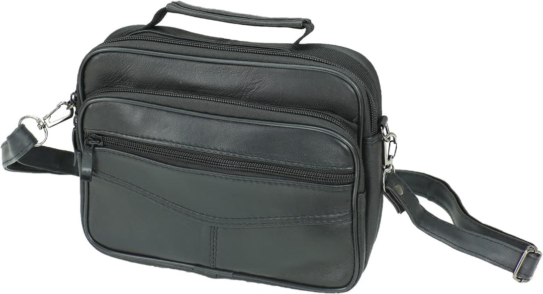 Echt Leder Herren Schultertasche Arbeitstasche Umhängetasche Herrentasche Messenger Flugbegleiter in