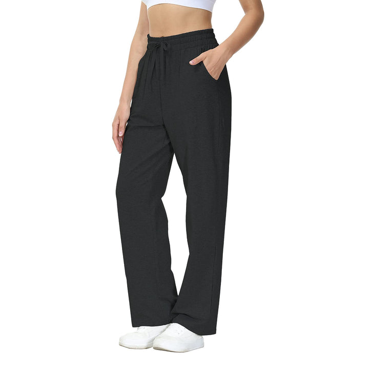 HMIYA Jogginghose Damen Baumwolle Freizeithose Lang offenem Boden Yogahose Sporthose Geradem Bein Ho