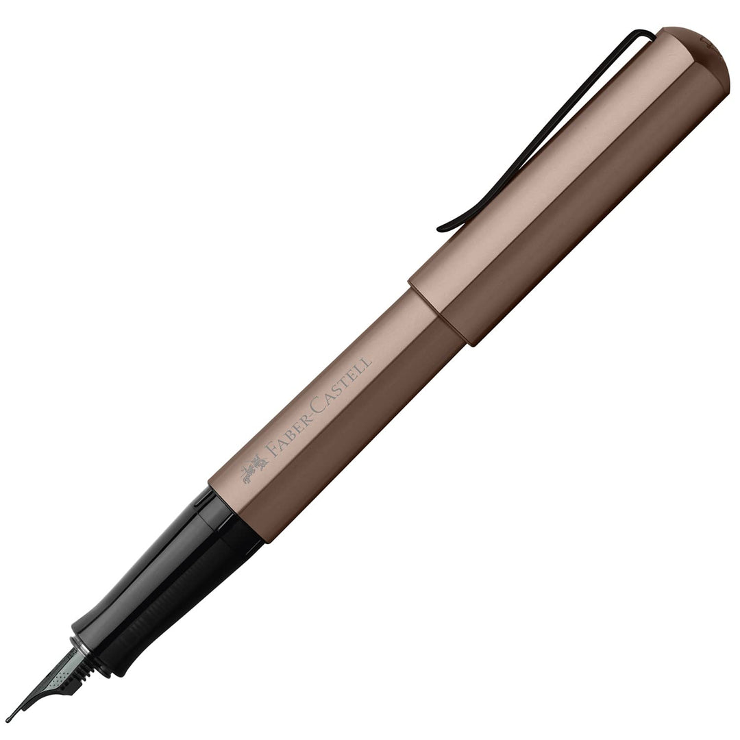 Faber-Castell 150581 - Füller Hexo, Federbreite F, bronze, 1 Stück Füller Hexo F Bronze, Füller Hexo