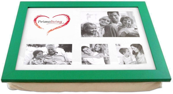 PrimoLiving Knietablett mit Fotorahmen - 43 x 32,5 x 8 cm – Tablett als Laptopunterlage – Sofa oder