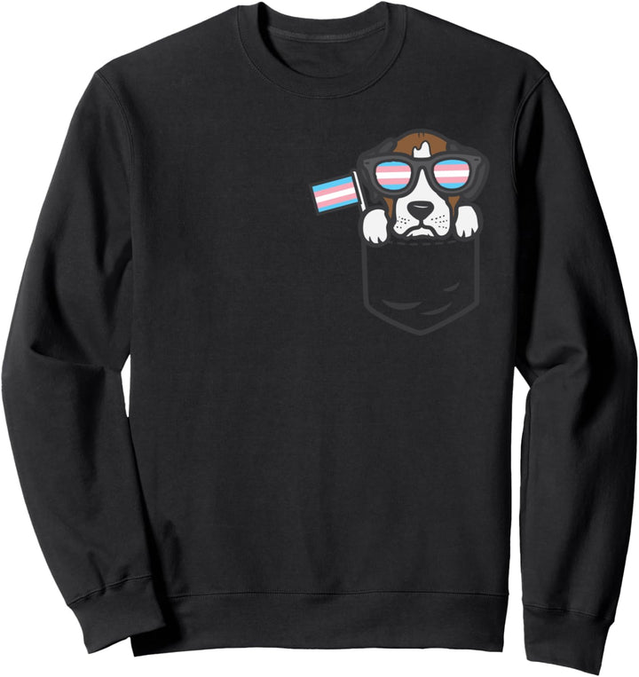Boxer Pocket Dog LGBT Transsexual Transgender Trans Pride Sweatshirt