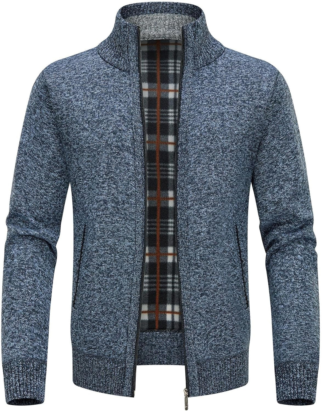 KUDORO Strickjacke Herren Cardigan Trachtenjacke mit Reissverschluss Gestrickt Wintermantel Strickja