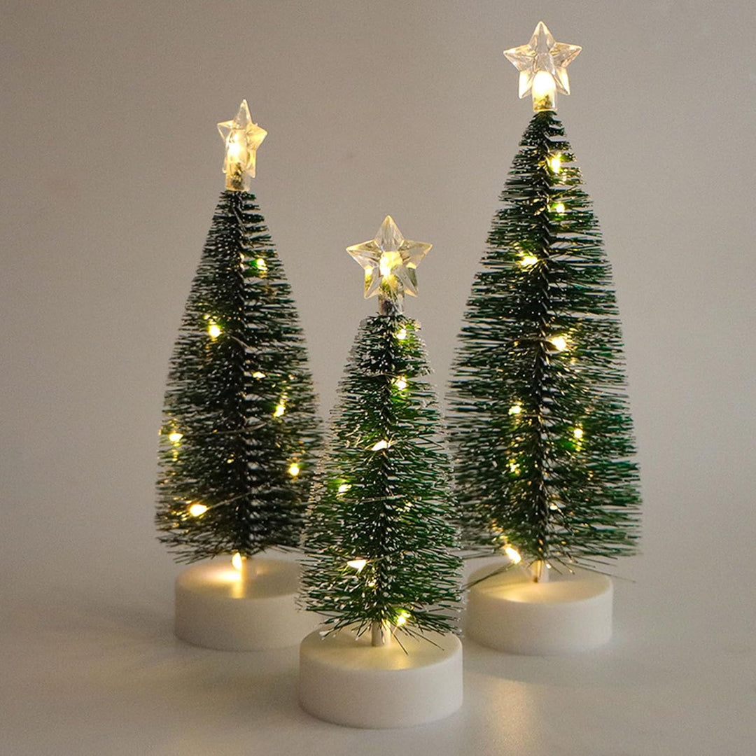 3 Stück LED Mini Weihnachtsbaum,Tannenbaum Künstlich Klein,Bunte Lichter Weihnachtsbaum,Mini Weihnac