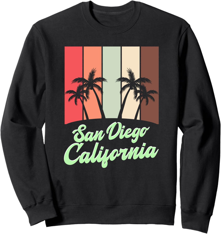 Retro Vintage San Diego Strand Kalifornien Palme Sweatshirt
