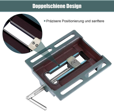 Maschinenschraubstock, 110 mm Gusseisen Werkbank Bohrmaschinen Schraubstock mit Führungsdesign der G