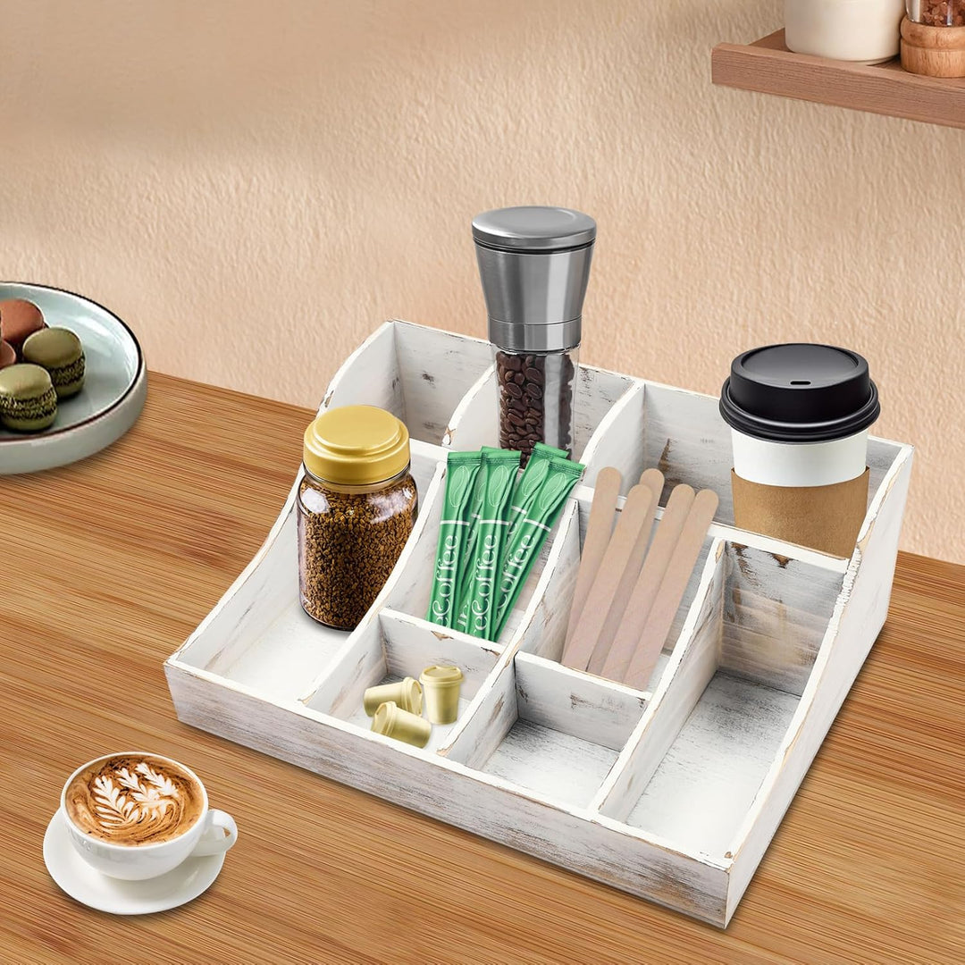 LOIRIIC 9 Fächer Holz Kaffee Gewürz Organizer Kaffee Organizer Gewürz Halter Organizer Küchengeschir