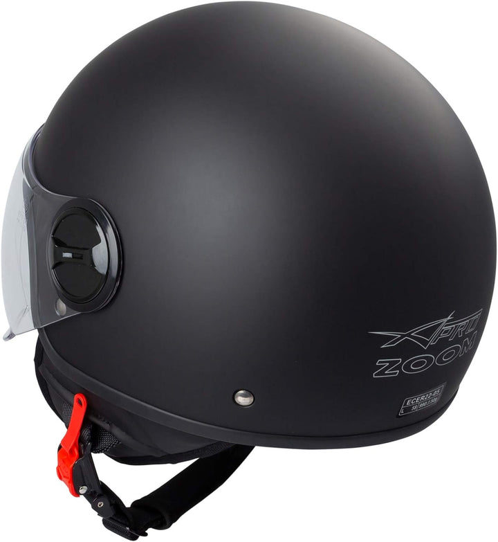Motorradhelm Motorrad Roller Jet Helm Demi Avio Viser Homologiert SonicMoto 59 cm Matt Schwarz, 59 c