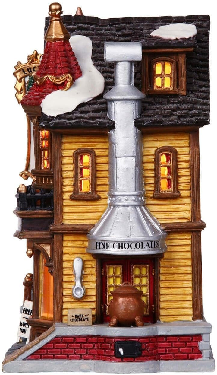 Lemax Lucys Chocolate Shop - Beleuchtetes Schokoladengeschäft - 13,50cmx18cmx10,40cm - Batteriebetri