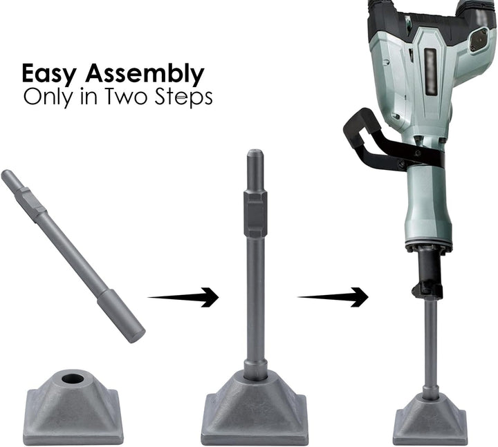 TOPWAY PH65 Presshammer-Bodenstampfer, 9 kg, 1-1/8 Zoll Sechskantstampferschaft und Platte, für Pres