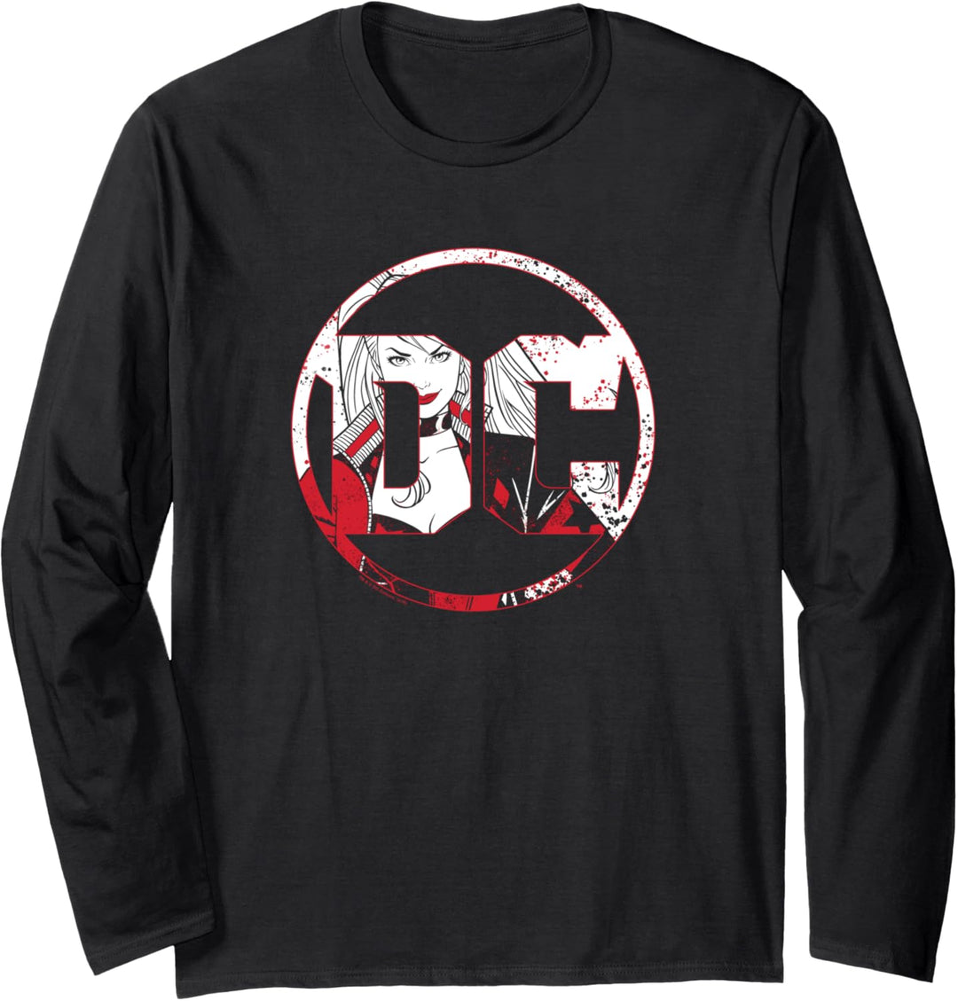 Harley Quinn DC Comics Logo Langarmshirt