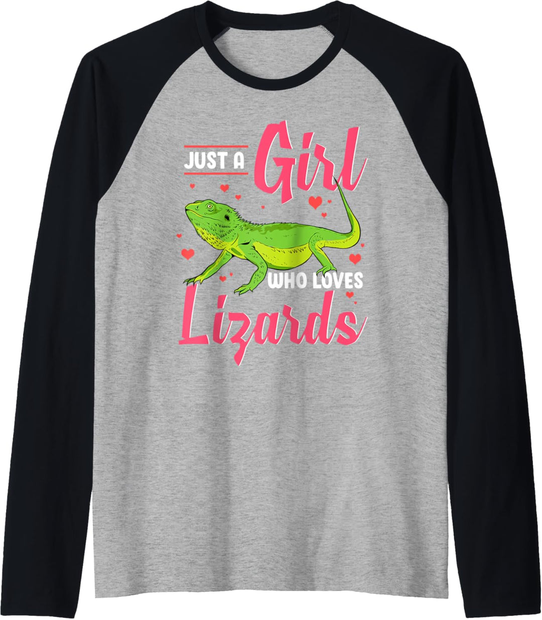 Just A Girl Who Loves Lizards Kids Girls Funny Lizard Lover Raglan