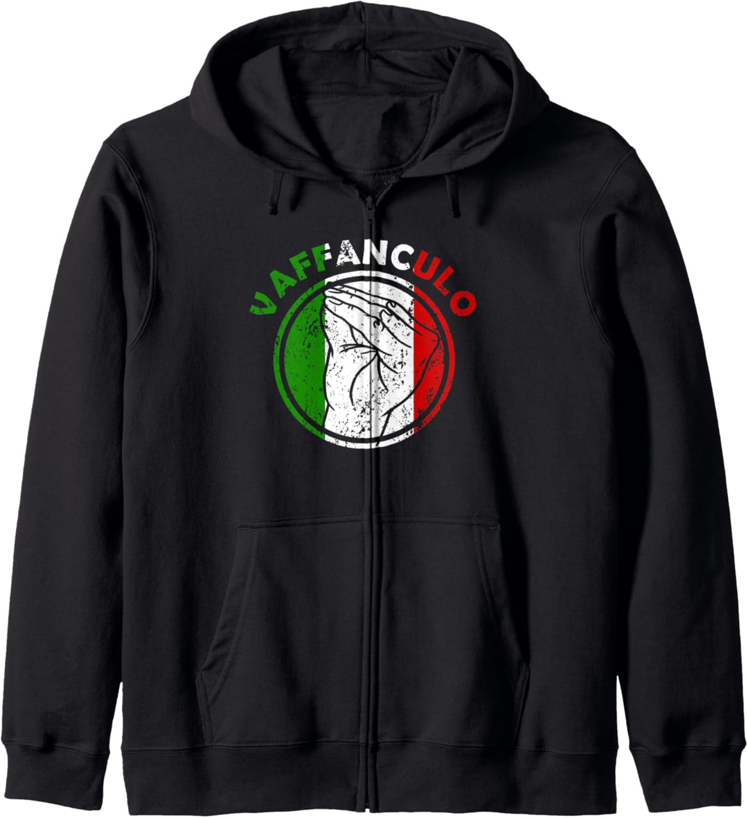Italienische Flagge Handgeste Capisci Vaffanculo Italien Kapuzenjacke