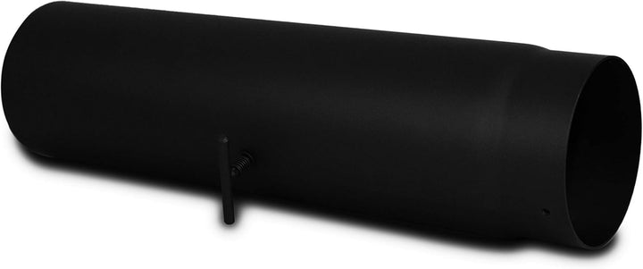 Ofenrohr 500 mm Verlängerung mit Drosselklappe - im Durchmesser Ø 150 mm - Farbe: schwarz - Rauchroh