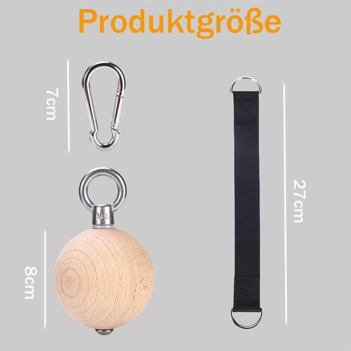Griffbälle für Klimmzüge，Holz Klimmzugbälle，Trainingsset mit Klettergriffen，Armkrafttrainer，Griffkra