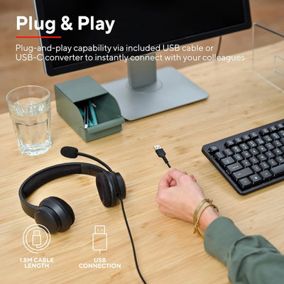 Trust Ayda USB Headset mit Mikrofon On-Ear, Noise Cancelling ENC Mikrofon, Leichtes Design, 65% Recy