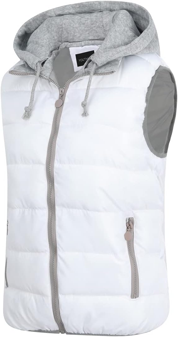 YOUTHUP West Damen Steppweste mit Kapuze Leicht Winterweste Freizeit Outdoor Ärmellos Jacke Gilet Bo