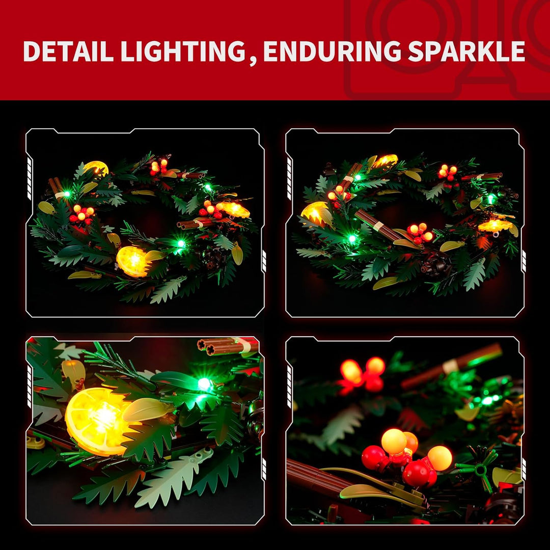 BRIKSMAX LED Beleuchtung für Lego Weihnachtskranz 10340,kompatibles Licht Set für Bausteine - Ohne L