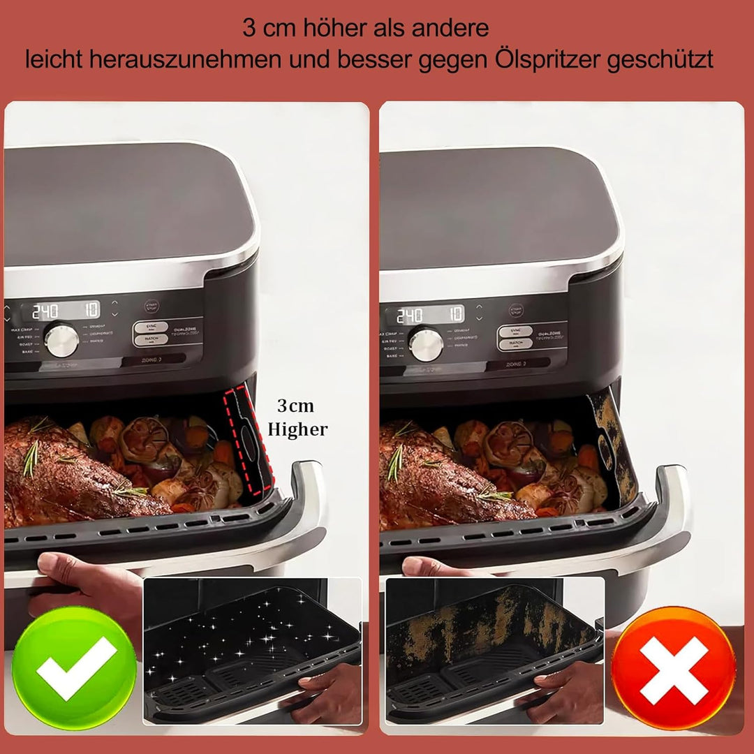 Airfryer Heissluftfritteuse Zubehör für Ninja Foodi Flexdrawer AF500EU 10.4 L, 1×10.4L and 2×5.2L, 1