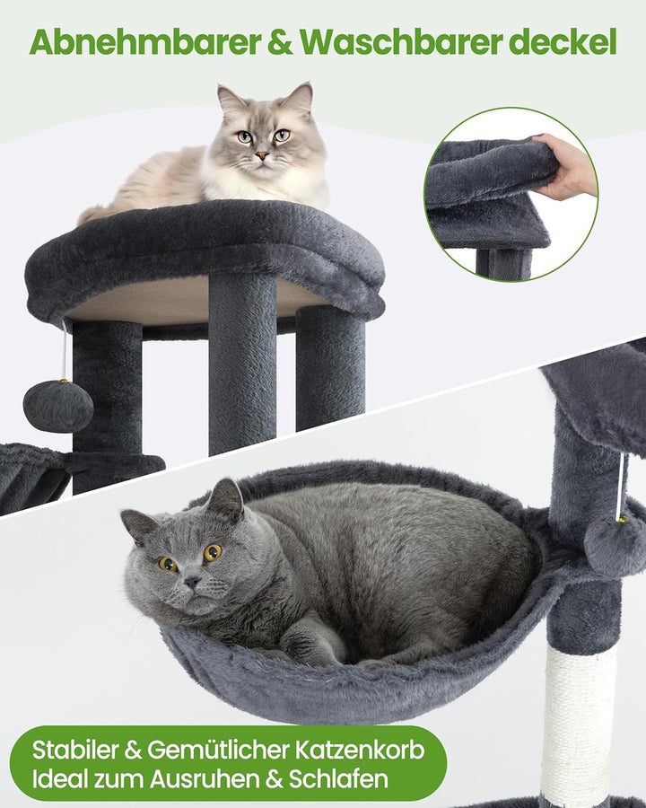 Kratzbaum Gross, Kratzbaum Grosse Katzen Stabil 170 cm hoch - Katzenbaum XL, Mehrstöckiger Katzenbau