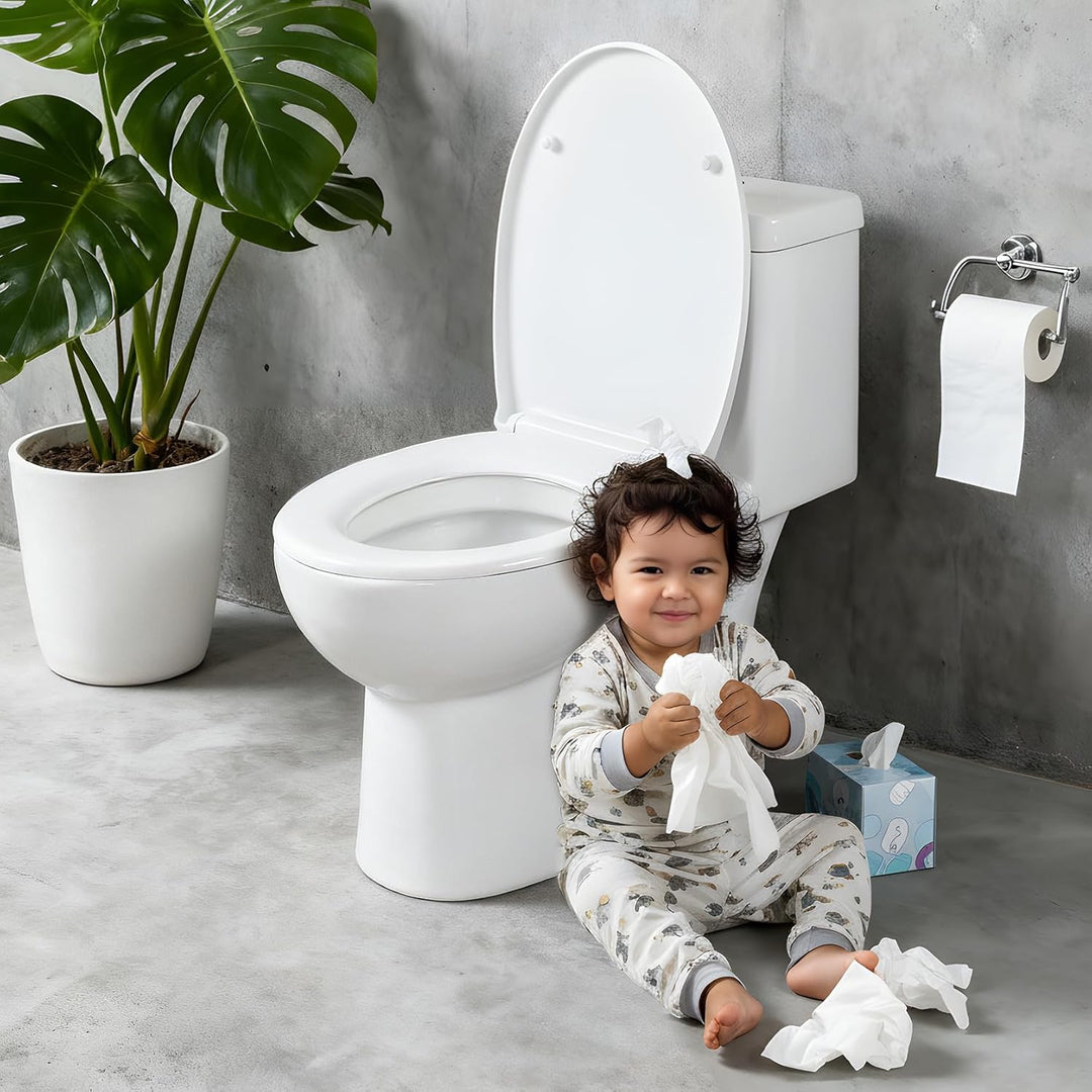 O-Form Toilettensitz mit Softclose Absenkautomatik & Quick Release Funktion, Abnehmbarer WC Deckel a