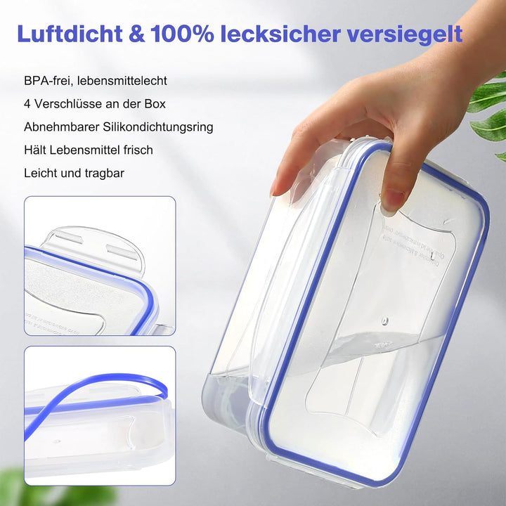 YASHE 32er Frischhaltedosen mit Deckel, Luftdichte Aufbewahrungsbox, BPA-Frei kunststoff Aufbewahrun