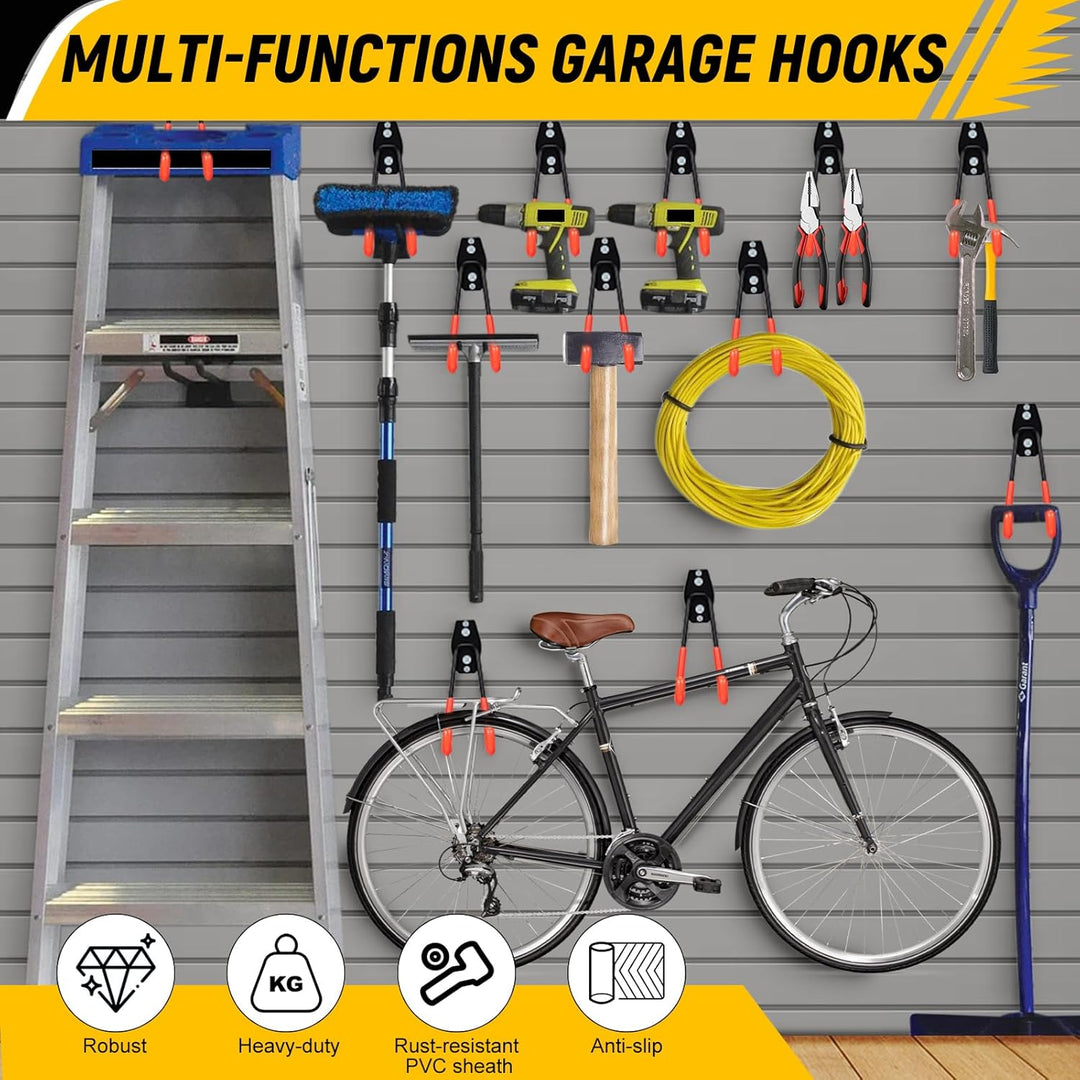 Fippy 4 Stück Wandhaken Garage Schwerlast Garagenhaken Wandhaken Gummiert Garagenhaken Garage Wand H