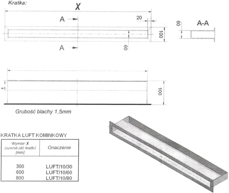 ADGO Kamingitter Luft, Lüftungsgitter, Warmluftgitter, Abluftgitter für Kamin Belüftung, Verdeckter