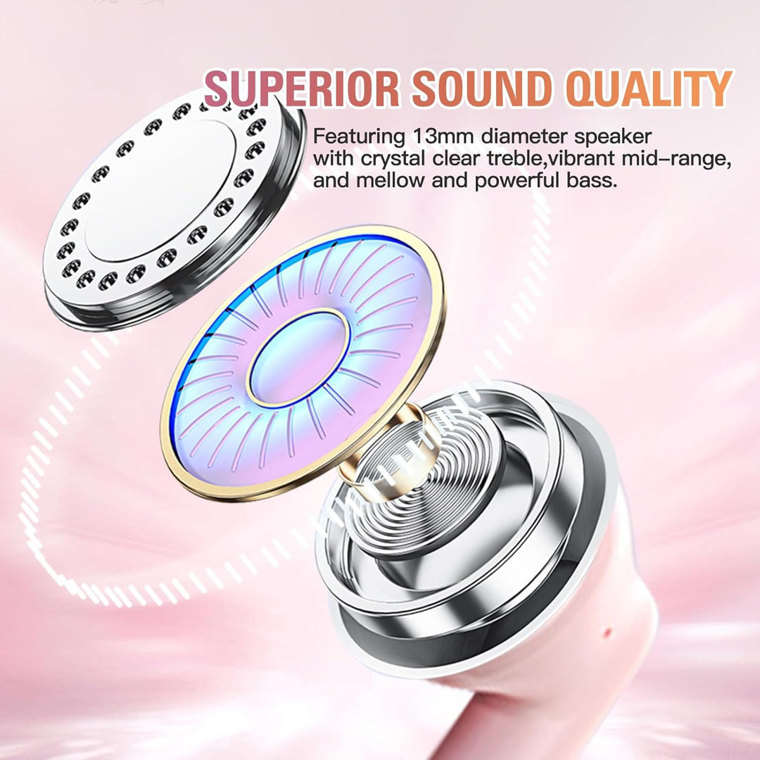 Rosa In Ear Kopfhörer kabellos Bluetooth für iPhone Android Kopfhörer kleine Ohren Headphones Earpho