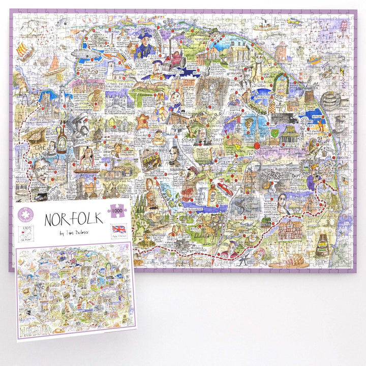 Map of Norfolk Jigsaw 1000 Piece Puzzle