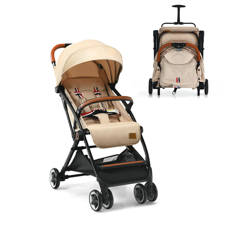 DREAMADE Kinderbuggy Klappbar mit Liegefunktion, Faltbar Buggy mit 5-Punkt-Sicherheitsgurt & Aufbewa