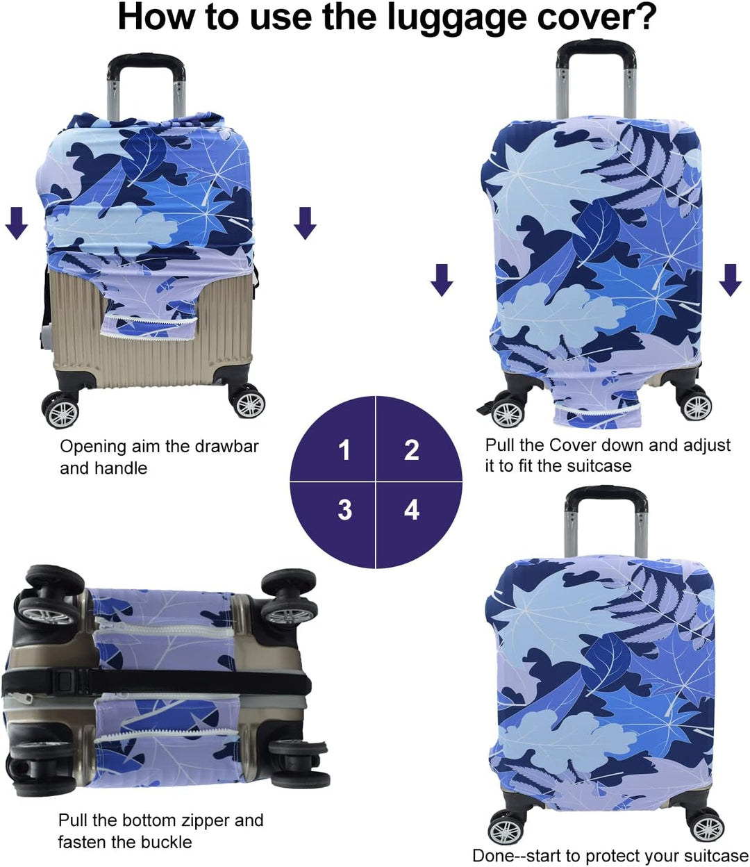 Reisegepäckabdeckung, Kofferschutztasche passt 29-30 Zoll Gepäck Bluemaple Blau XL: 29-30 Zoll Gepäc